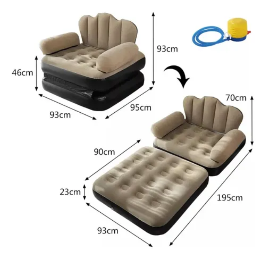 Sillón Inflable Puf Plegable Sofá Inflab